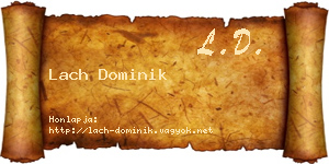 Lach Dominik névjegykártya
